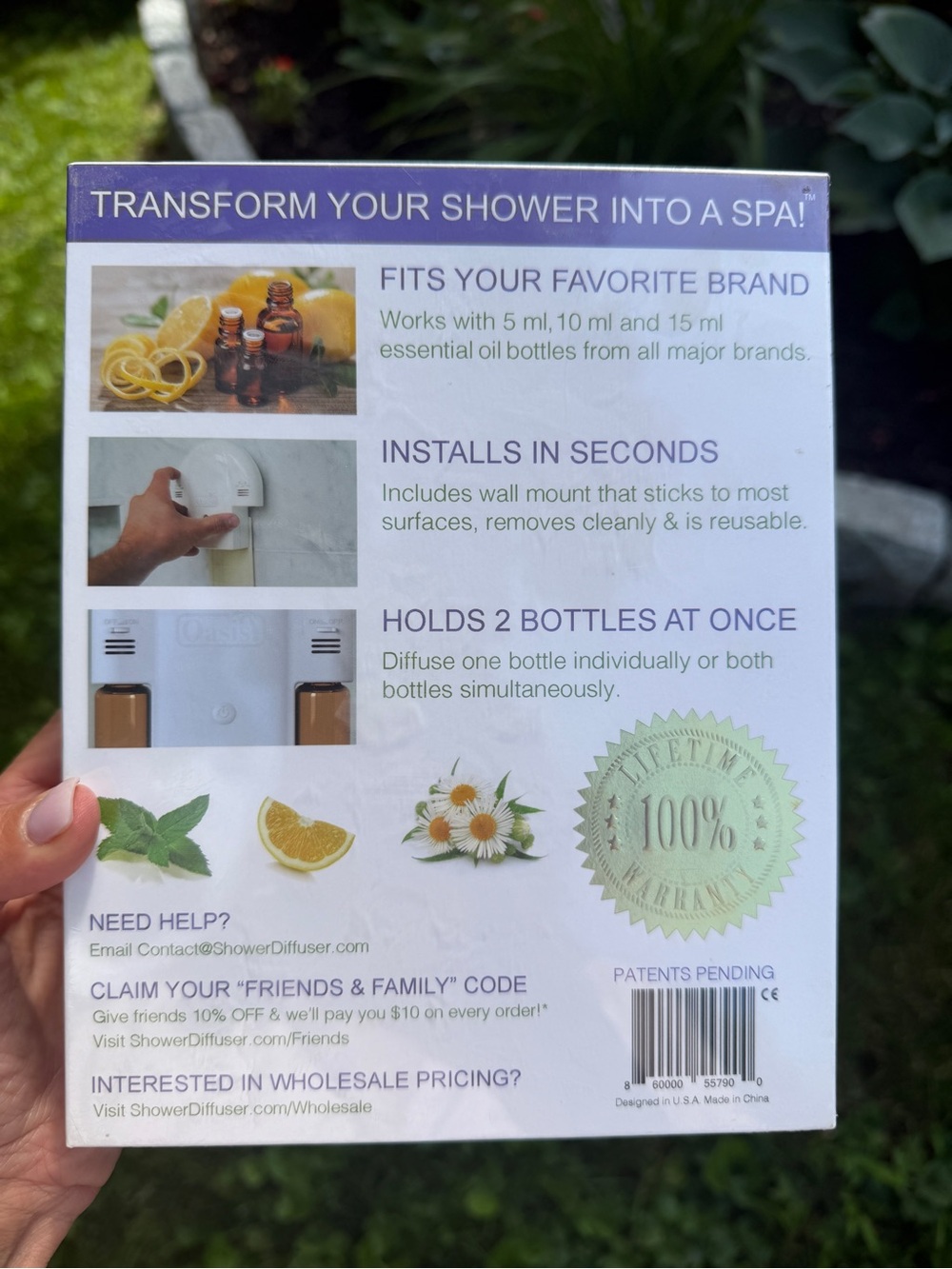BRAND NEW - Shower Diffuser Waterproof Essential Oil Aromatizer - White - Picture 2 of 3